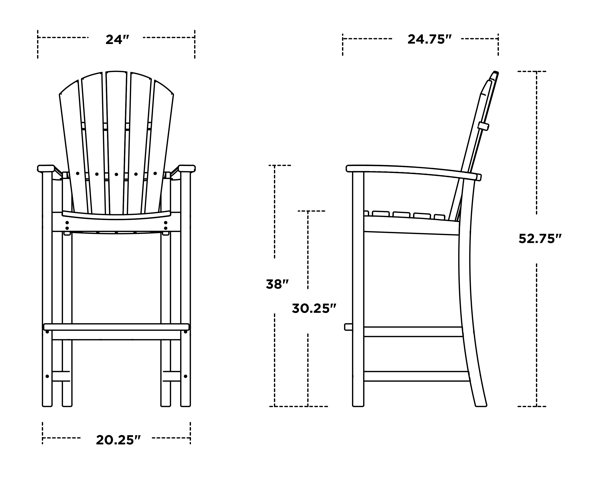 Polywood palm coast bar chair hot sale